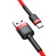 Baseus 0.5M Cafule 3A USB to Type-C cable - Sarkans - USB-C lādēšanas un datu kabelis / vads