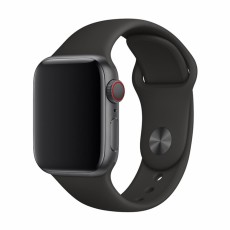 Devia Strap Deluxe Sport priekš Apple Watch 42 / 44 / 45 / 46mm / Ultra 49 mm - Melns - silikona siksniņa (josta) priekš pulksteņiem