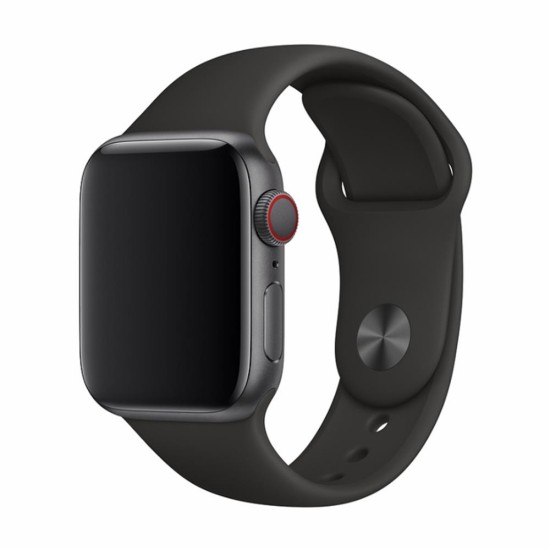 Devia Strap Deluxe Sport priekš Apple Watch 42 / 44 / 45 mm / Ultra 49 mm - Melns - silikona siksniņa (josta) priekš pulksteņiem