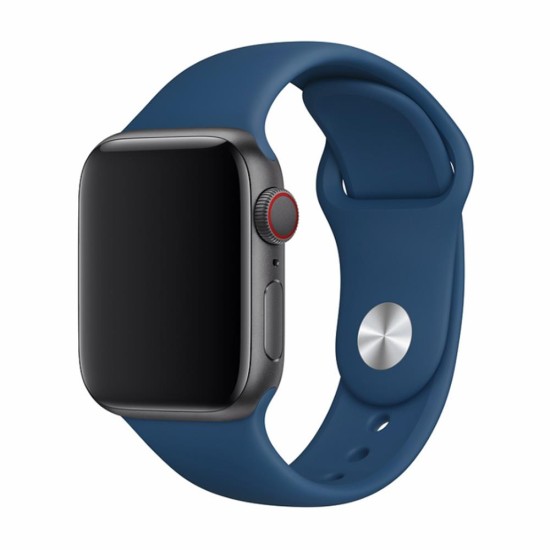 Devia Strap Deluxe Sport priekš Apple Watch 42 / 44 / 45 mm / Ultra 49 mm - Zils - silikona siksniņa (josta) priekš pulksteņiem