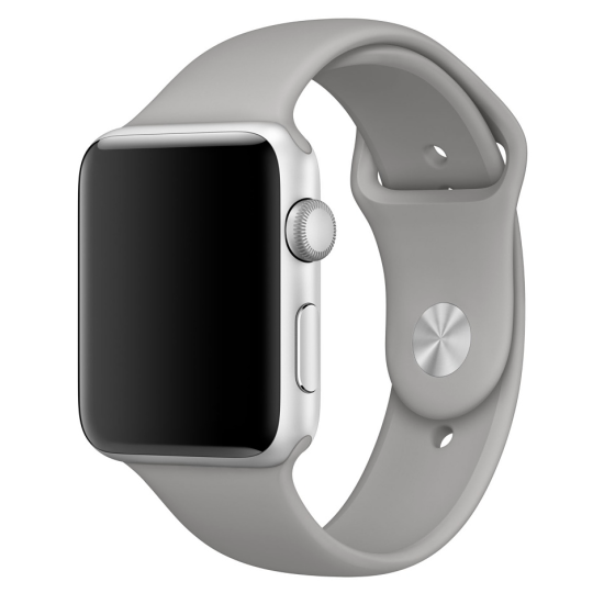 Devia Strap Deluxe Sport priekš Apple Watch 42 / 44 / 45 mm / Ultra 49 mm - Pelēks - silikona siksniņa (josta) priekš pulksteņiem
