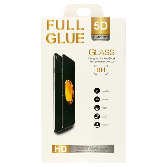 5D Full Glue HD 9H Tempered Glass protector priekš Samsung Galaxy A52 A525 / A52 5G A526 / A52s 5G A528 / A53 5G A536 - Melns - Ekrāna Aizsargstikls / Bruņota Stikla Aizsargplēve