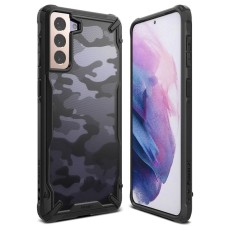 Ringke Fusion X Series Back Case priekš Samsung Galaxy S21 Plus G996 - Kamuflāža / Melns - triecienizturīgs silikona-plastikāta aizmugures apvalks / bampers-vāciņš