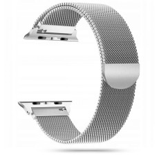Tech-Protect Magnetic Milanese Metal Watch Band priekš Apple Watch 42 / 44 / 45 / 46mm / Ultra 49 mm - Sudrabains - siksniņa viedpulksteņiem no nerūsējoša tērauda ar magnētu
