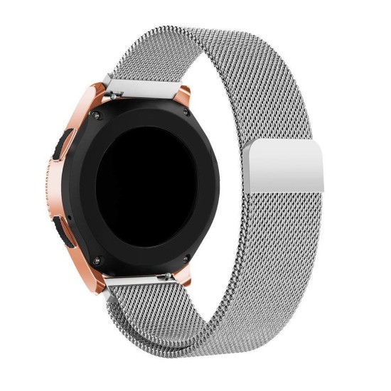 22mm Tech-Protect Magnetic Milanese Metal Watch Band - Sudrabains - siksniņa viedpulksteņiem no nerūsējoša tērauda ar magnētu