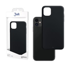 3MK Matt Case priekš Apple iPhone 11 - Melns - matēts silikona aizmugures apvalks / bampers-vāciņš