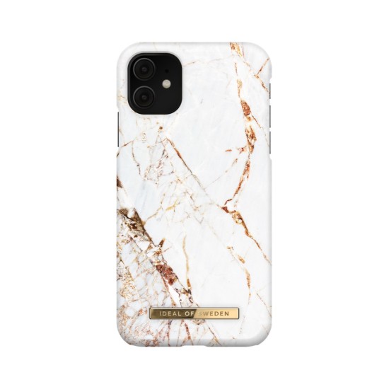 iDeal of Sweden Fashion CA16 Back Case priekš Apple iPhone 11 - Carrara Gold - plastikāta aizmugures apvalks ar iebūvētu metālisku plāksni / bampers-vāciņš