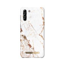 iDeal of Sweden Fashion CA16 Back Case priekš Samsung Galaxy S21 Plus G996 - Carrara Gold - plastikāta aizmugures apvalks ar iebūvētu metālisku plāksni / bampers-vāciņš