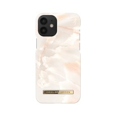 iDeal of Sweden Fashion SS21 Back Case priekš Apple iPhone 12 mini - Rose Pearl Marble - plastikāta aizmugures apvalks ar iebūvētu metālisku plāksni / bampers-vāciņš