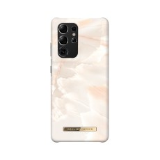 iDeal of Sweden Fashion SS21 Back Case priekš Samsung Galaxy S21 Ultra G998 - Rose Pearl Marble - plastikāta aizmugures apvalks ar iebūvētu metālisku plāksni / bampers-vāciņš