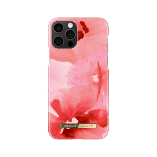 iDeal of Sweden Fashion SS21 Back Case priekš Apple iPhone 12 / 12 Pro - Coral Blush Floral - plastikāta aizmugures apvalks ar iebūvētu metālisku plāksni / bampers-vāciņš