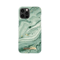 iDeal of Sweden Fashion SS21 Back Case priekš Apple iPhone 12 Pro Max - Mint Swirl Marble - plastikāta aizmugures apvalks ar iebūvētu metālisku plāksni / bampers-vāciņš