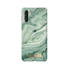 iDeal of Sweden Fashion SS21 Back Case priekš Samsung Galaxy S21 Plus G996 - Mint Swirl Marble - plastikāta aizmugures apvalks ar iebūvētu metālisku plāksni / bampers-vāciņš