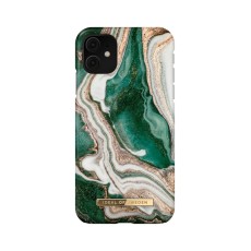 iDeal of Sweden Fashion AW18 Back Case priekš Apple iPhone 11 - Golden Jade Marble - plastikāta aizmugures apvalks ar iebūvētu metālisku plāksni / bampers-vāciņš
