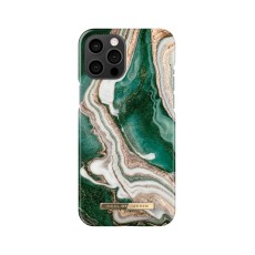 iDeal of Sweden Fashion AW18 Back Case priekš Apple iPhone 12 Pro Max - Golden Jade Marble - plastikāta aizmugures apvalks ar iebūvētu metālisku plāksni / bampers-vāciņš