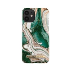 iDeal of Sweden Fashion AW18 Back Case priekš Apple iPhone 12 mini - Golden Jade Marble - plastikāta aizmugures apvalks ar iebūvētu metālisku plāksni / bampers-vāciņš