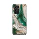 iDeal of Sweden Fashion AW18 Back Case priekš Samsung Galaxy S21 Ultra G998 - Golden Jade Marble - plastikāta aizmugures apvalks ar iebūvētu metālisku plāksni / bampers-vāciņš