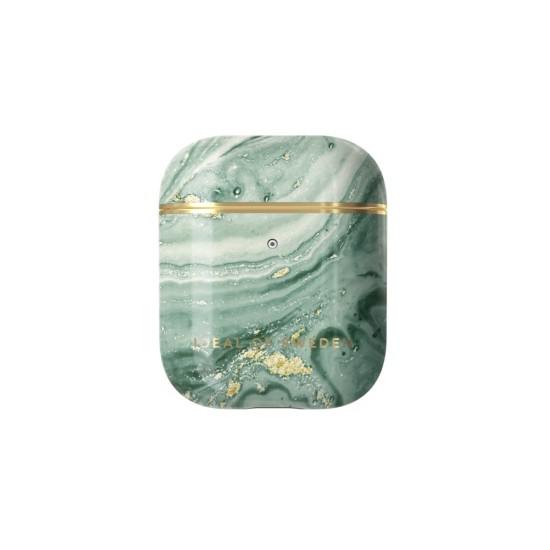 iDeal of Sweden Fashion Case priekš Apple Airpods - Mint Swirl Marble - plastikāta apvalks bezvadu austiņu lādēšanas ierīcei