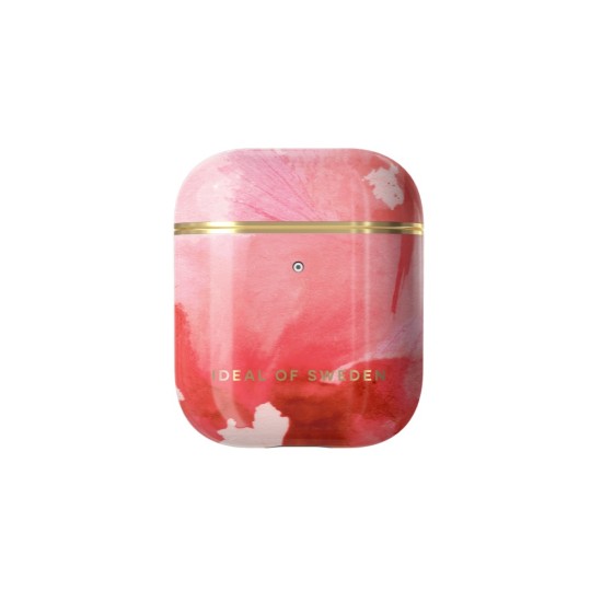 iDeal of Sweden Fashion Case priekš Apple Airpods - Coral Blush Floral - plastikāta apvalks bezvadu austiņu lādēšanas ierīcei