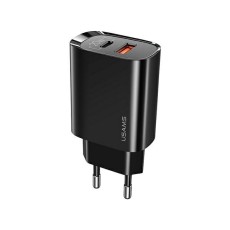 Usams T35 (US-CC121) Type-C / USB 20W QC / PD 3.0 Wall Charger Ļoti ātrs tīkla lādētājs - Melns