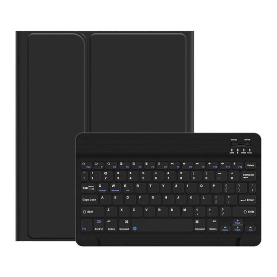 Usams Winro Series Book Case with Keyboard priekš Apple iPad Pro 11 (2018) / Air 4 (2020) / Air 5 (2022) - Melns - sāniski atverams maciņš ar klaviatūru