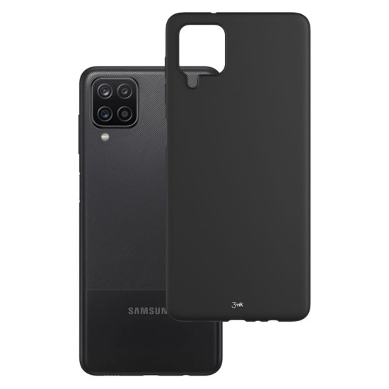 3MK Matt Case priekš Samsung Galaxy A12 A125 - Melns - matēts silikona aizmugures apvalks  / bampers-maciņš
