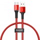 Baseus 0.25M Halo 3A USB to Micro USB cable - Sarkans - microUSB lādēšanas un datu kabelis / vads