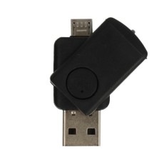 Micro SD Card Reader with USB and Micro USB ports - Melns - atmiņas karšu lasītājs