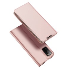 Dux Ducis Skin Pro series priekš Samsung Galaxy A02s A025G - Rozā Zelts - sāniski atverams maciņš ar magnētu un stendu