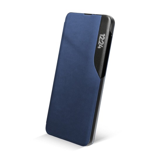 Smart View Window Wake / Sleep Book Case priekš Samsung Galaxy S21 Plus G996 - Zils - sāniski atverams maciņš ar lodziņu / grāmatveida maks