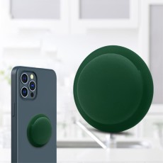 Stick on Cover Soft Silicone Protective Case priekš Apple AirTag - Tumši Zaļš - pielīmējams silikona apvalks bezvadu izsekošanas ierīcei
