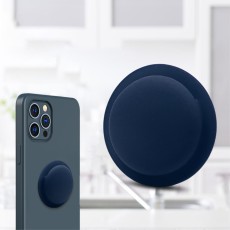 Stick on Cover Soft Silicone Protective Case priekš Apple AirTag - Tumši Zils - pielīmējams silikona apvalks bezvadu izsekošanas ierīcei