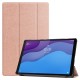 Tri-fold Stand PU Smart Auto Wake/Sleep Leather Case priekš Lenovo Tab M10 HD X306 - Rozā Zelts - sāniski atverams maciņš ar stendu