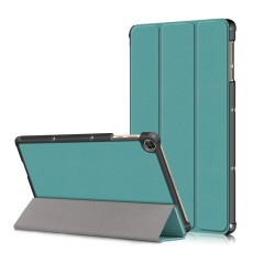 Tri-fold Stand PU Smart Auto Wake/Sleep Leather Case priekš Huawei MatePad T10 / T10s - Tirkīzs - sāniski atverams maciņš ar stendu