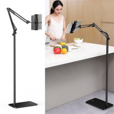 XO Universal Foldable Tablet / Phone Floor Stand Mount 3.5 - 11 inch - Melns - Universāls saliekams grīdas statīvs / turētājs telefonam / planšetdatoram