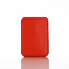 PU Leather Card Holder with MagSafe - Sarkans - mākslīgās ādas kredītkaršu turētājs ar magnētu