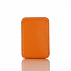 PU Leather Card Holder with MagSafe - Oranžs - mākslīgās ādas kredītkaršu turētājs ar magnētu