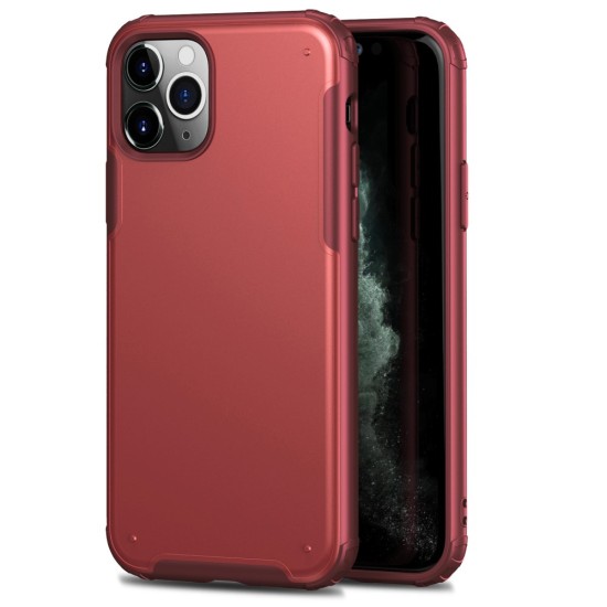 Quality PC / TPU Back Case priekš Apple iPhone 12 / 12 Pro - Sarkans - silikona-plastikāta aizmugures apvalks / bampers-vāciņš