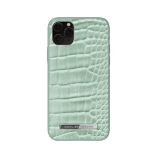 iDeal of Sweden Atelier SS21 Back Case priekš Apple iPhone 11 Pro - Mint Croco - mākslīgās ādas aizmugures apvalks ar iebūvētu metālisku plāksni / bampers-vāciņš