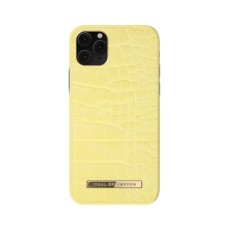 iDeal of Sweden Atelier SS21 Back Case priekš Apple iPhone 11 Pro - Lemon Croco - mākslīgās ādas aizmugures apvalks ar iebūvētu metālisku plāksni / bampers-vāciņš