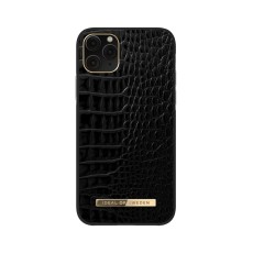 iDeal of Sweden Atelier AW20 Back Case priekš Apple iPhone 11 Pro - Neo Noir Croco - mākslīgās ādas aizmugures apvalks ar iebūvētu metālisku plāksni / bampers-vāciņš