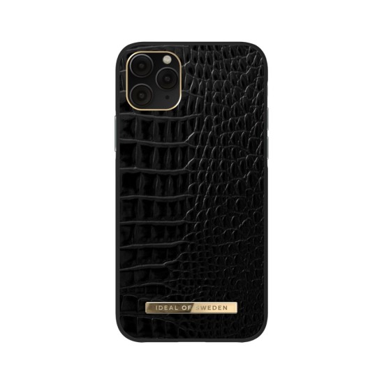 iDeal of Sweden Atelier AW20 Back Case priekš Apple iPhone 11 Pro - Neo Noir Croco - mākslīgās ādas aizmugures apvalks ar iebūvētu metālisku plāksni / bampers-vāciņš