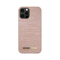 iDeal of Sweden Atelier SS21 Back Case priekš Apple iPhone 12 / 12 Pro - Rose Croco - mākslīgās ādas aizmugures apvalks ar iebūvētu metālisku plāksni / bampers-vāciņš