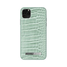 iDeal of Sweden Atelier SS21 Back Case priekš Apple iPhone 11 Pro Max - Mint Croco - mākslīgās ādas aizmugures apvalks ar iebūvētu metālisku plāksni / bampers-vāciņš