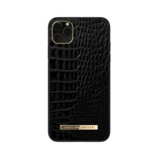 iDeal of Sweden Atelier AW20 Back Case priekš Apple iPhone 11 Pro Max - Neo Noir Croco - mākslīgās ādas aizmugures apvalks ar iebūvētu metālisku plāksni / bampers-vāciņš