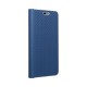 Luna Carbon Book Case priekš Samsung Galaxy A52 A525 / A52 5G A526 / A52s 5G A528 - Zils - sāniski atverams maciņš ar stendu / grāmatveida maks
