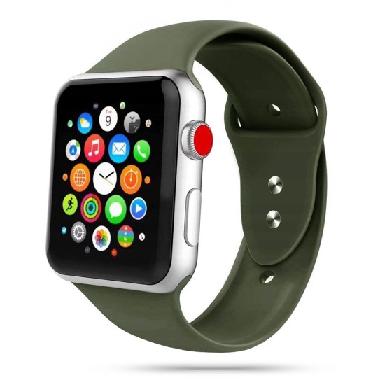 Tech-Protect Silicone Watch Band priekš Apple Watch 42 / 44 / 45 mm / Ultra 49 mm - Haki - silikona siksniņa viedpulksteņiem