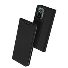 Dux Ducis Skin Pro series priekš Xiaomi Redmi Note 10 / Note 10S / Poco M5s - Melns - sāniski atverams maciņš ar magnētu un stendu