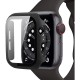 Tech-Protect Defense 360 Case with Tempered Glass priekš Apple Watch Series 4 / 5 / 6 / SE (40mm) - Melns - plastikāta apvalks viedpulksteņiem ar aizsargstiklu