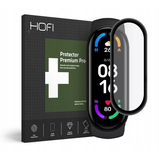 Hofi Premium Pro+ 9H Hybrid Glass Screen Protector priekš Xiaomi Mi Smart Band 6 - Ekrāna Aizsargstikls / Bruņota Stikla Aizsargplēve